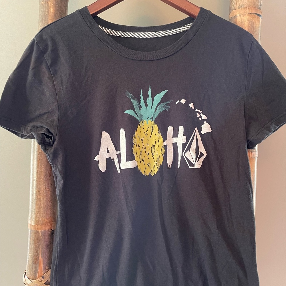 Volcom Black Short Sleeve Aloha Tee